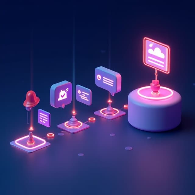 Mensagens automáticas sendo enviadas em cada etapa do evento